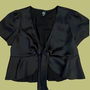 Satin Black Blouse | Wild Fable